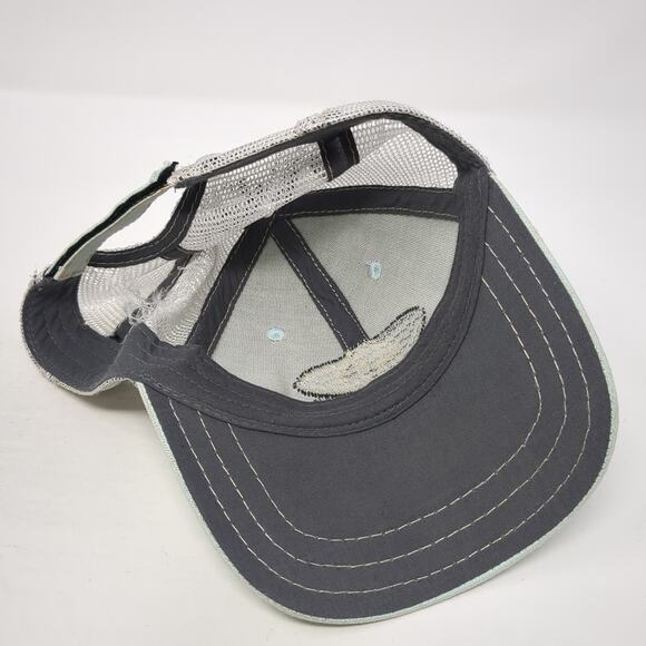 Mossy Oak Strapback Mesh Back Trucker Hat Blue One Size Embroidered - Picture 7 of 8